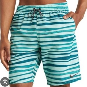 Nike Blue Board Shorts with Dynamic Stripes